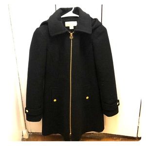 MICHAEL KORS Black Hooded Pea coat